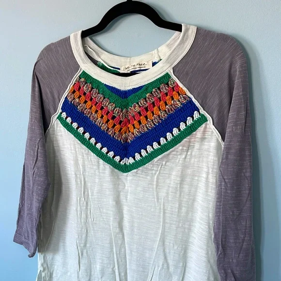 EUC Free People colourful knit shirt - Picture 2 of 4